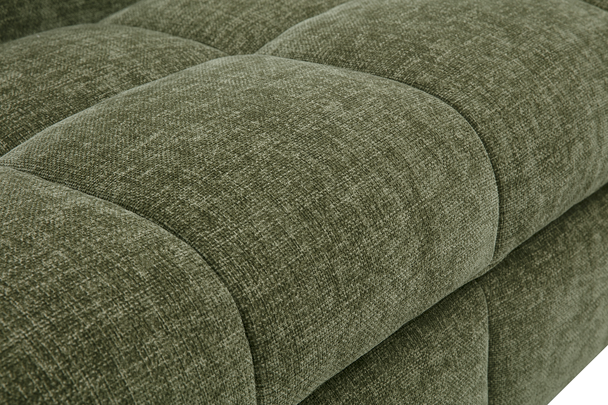 Strukturierter samt�hnlicher Stoff in Khaki-Gr�n des Schlafsofas WONDER, Nahaufnahme