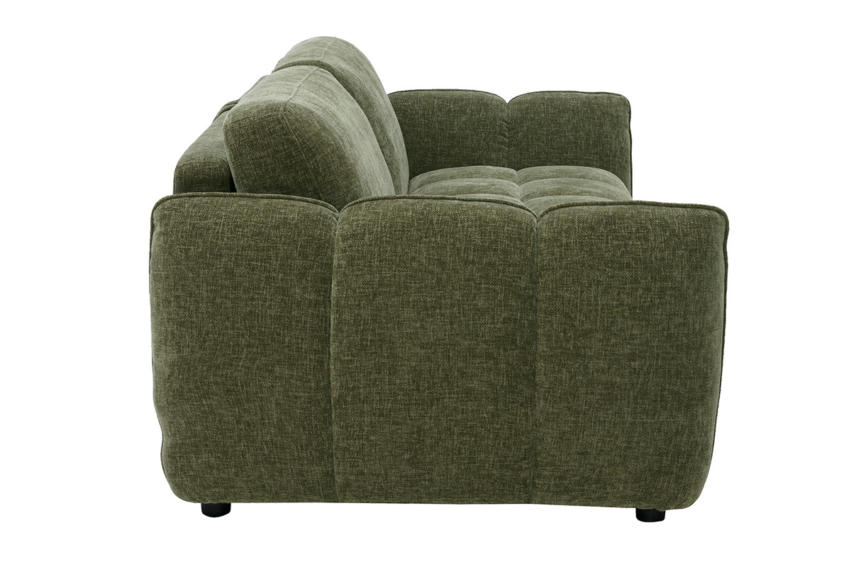 Design-Schlafsofa 3-Sitzer aus Stoff mit strukturierter Samtoptik Khaki-Gr�n WONDER