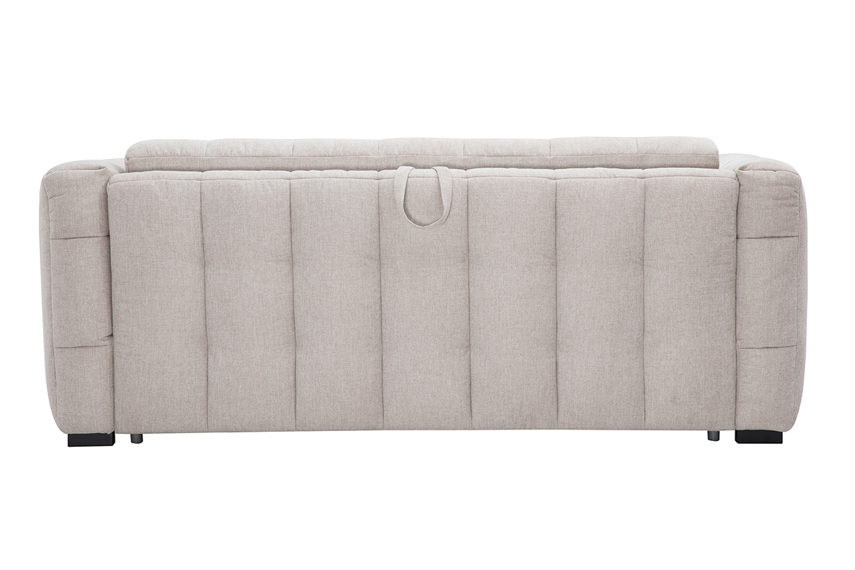 Beige 3-Sitzer Schlafsofa, R�ckansicht.