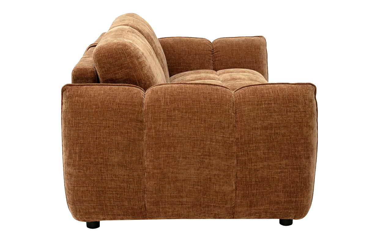 Design-Schlafsofa f�r 3 Personen aus Stoff mit strukturierter Samtoptik, Seitenansicht.