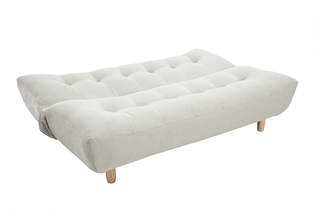 Design-Schlafsofa skandinavisch Beige und Eiche YUMI