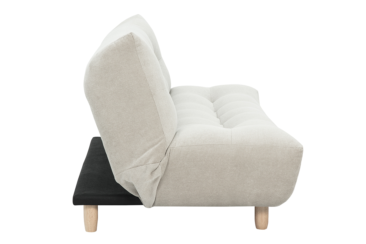 Design-Schlafsofa skandinavisch Beige und Eiche YUMI