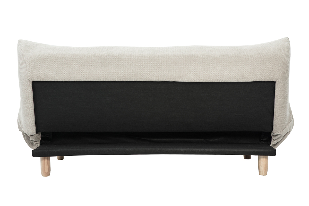 Design-Schlafsofa skandinavisch Beige und Eiche YUMI