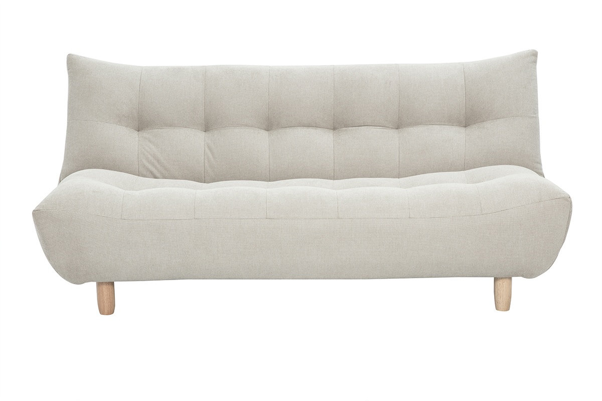 Design-Schlafsofa skandinavisch Beige und Eiche YUMI