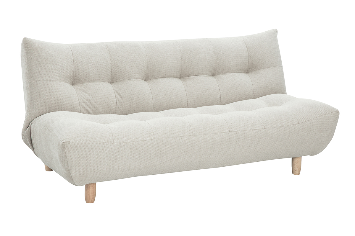 Design-Schlafsofa skandinavisch Beige und Eiche YUMI