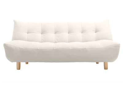 Design-Schlafsofa skandinavisch Beige und Eiche YUMI