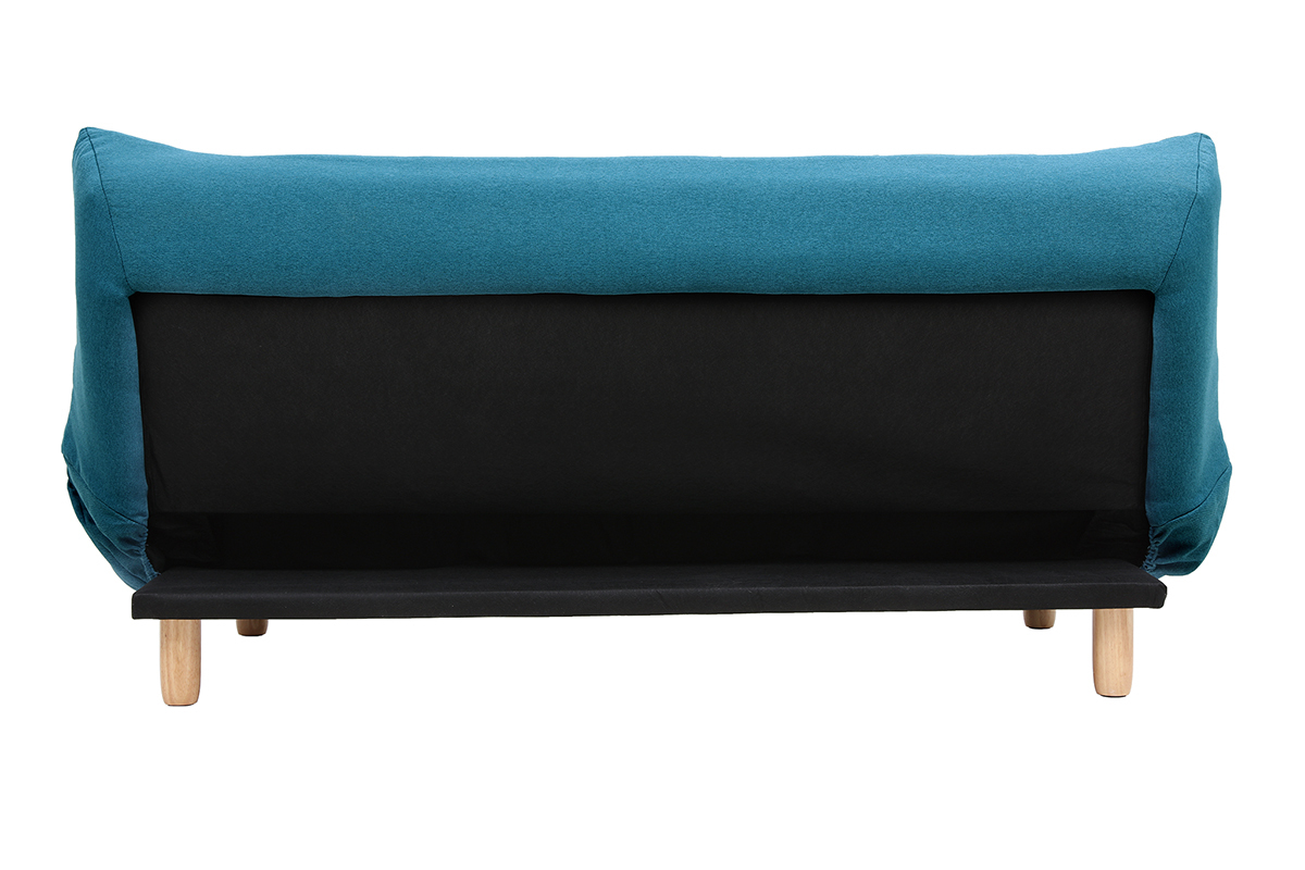 Design-Schlafsofa skandinavisch Blaugrn und Eiche YUMI