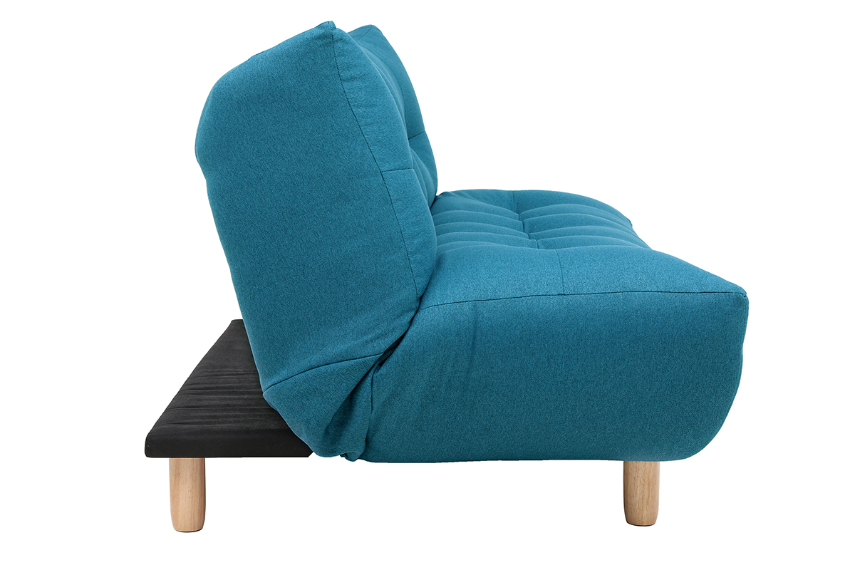 Design-Schlafsofa skandinavisch Blaugrn und Eiche YUMI