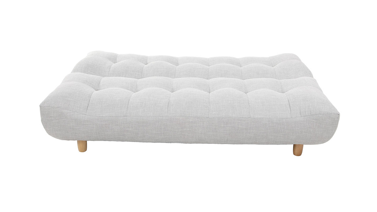 Design-Schlafsofa skandinavisch Hellgrau und Eiche YUMI