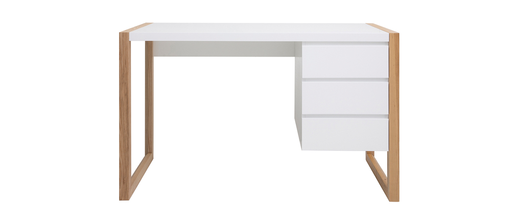 Design-Schreibtisch 3 Schubladen weiß matt ARMEL