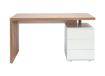 Design-Schreibtisch aus heller Eiche Weiß CALIX