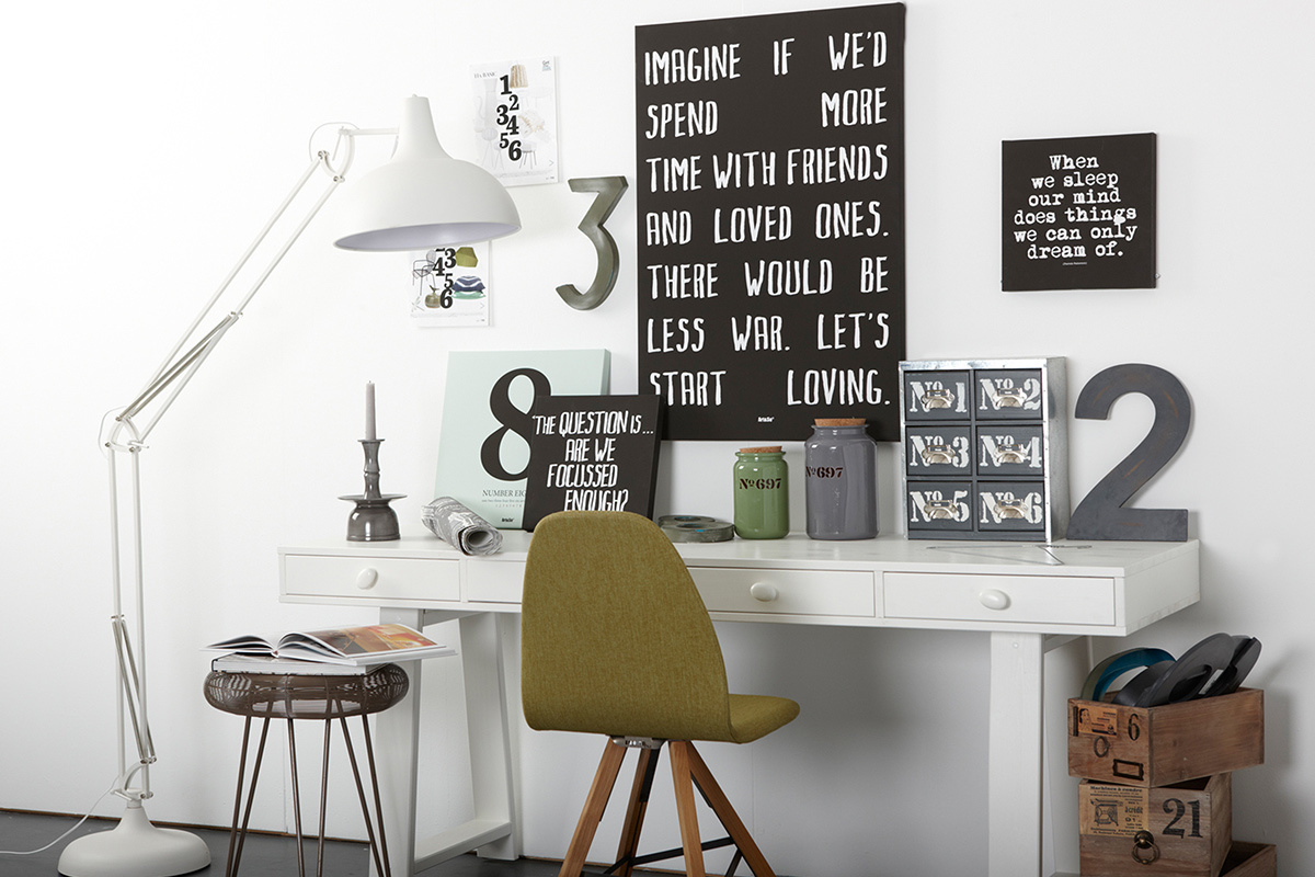 Design-Schreibtisch aus Holz Cremefarben 4 Schubladen herausnehmbar L178 ARCOS