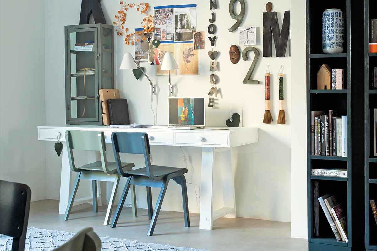 Design-Schreibtisch aus Holz Cremefarben 4 Schubladen herausnehmbar L178 ARCOS