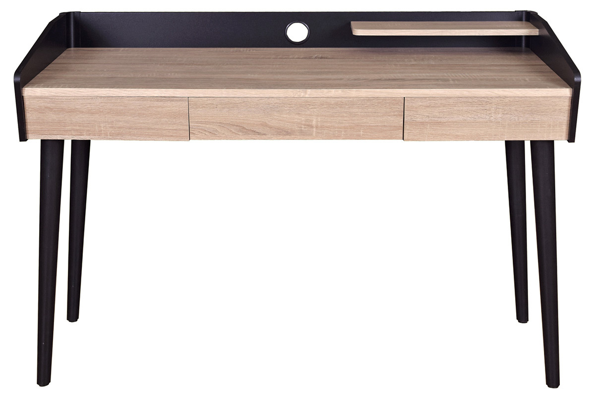 Design-Schreibtisch aus Holz und schwarz mit Schublade NOTHOMB
