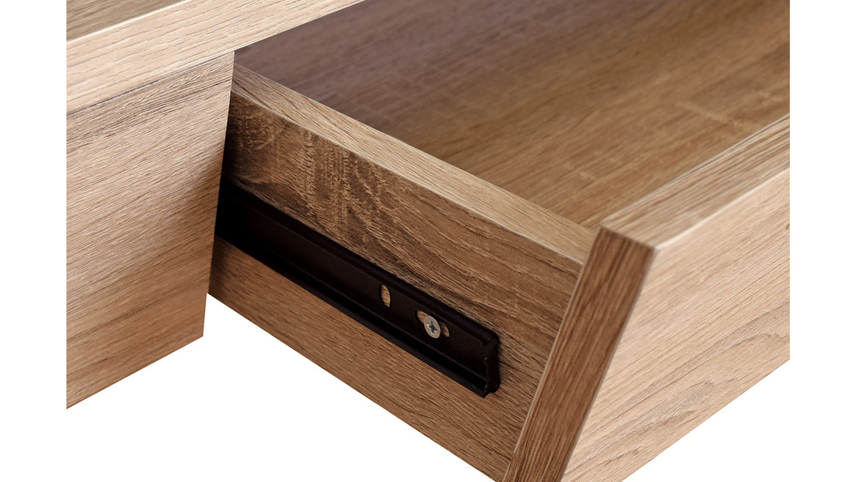 Design-Schreibtisch aus Holz und schwarz mit Schublade NOTHOMB
