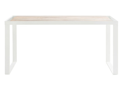 Design-Schreibtisch aus Mangoholz und wei&szlig;em Metall L150 PUKKA