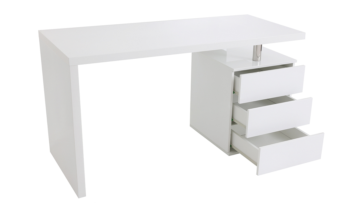 Design-Schreibtisch CALIX Weiß, 3 Schubladen