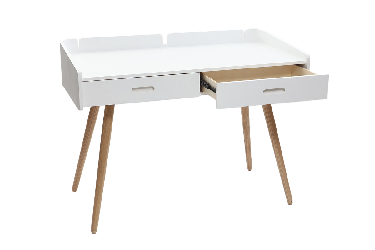 Design-Schreibtisch Esche Wei NEVIL