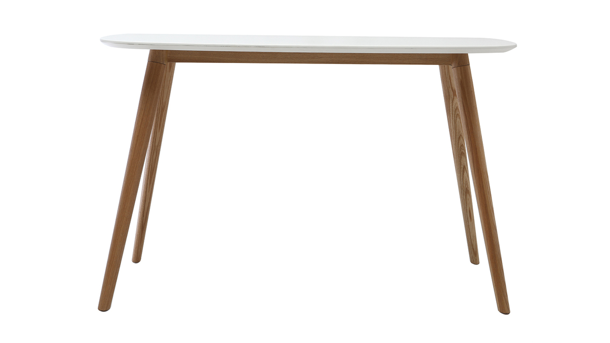 Design-Schreibtisch Holz und Wei L120 cm SWIFT