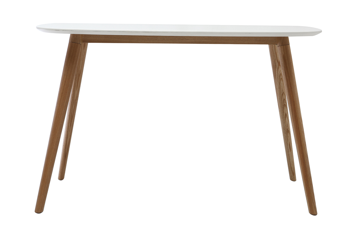 Design-Schreibtisch Holz und Wei L120 cm SWIFT