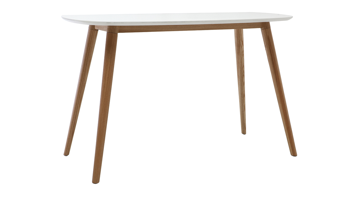 Design-Schreibtisch Holz und Wei L120 cm SWIFT