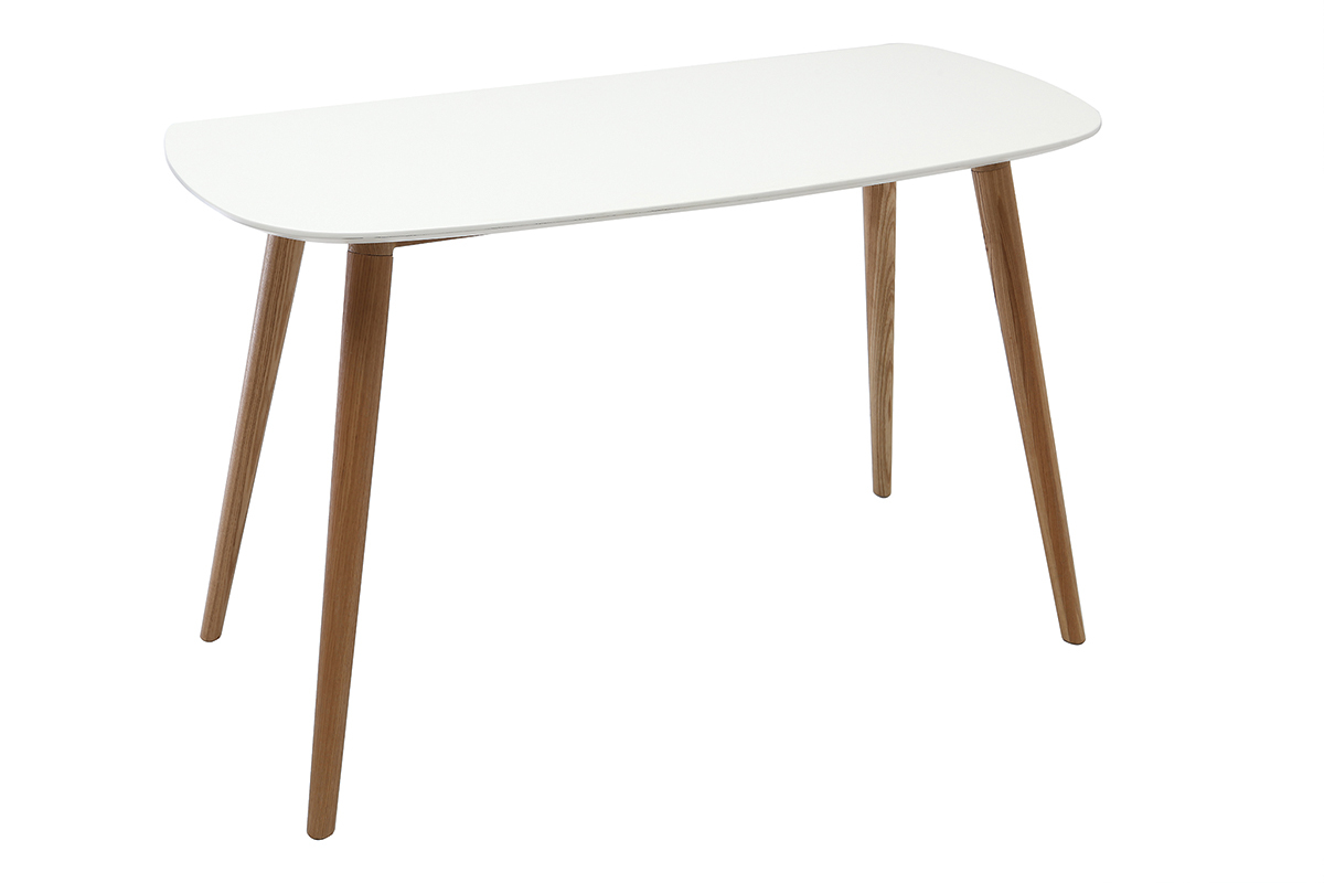 Design-Schreibtisch Holz und Wei L120 cm SWIFT
