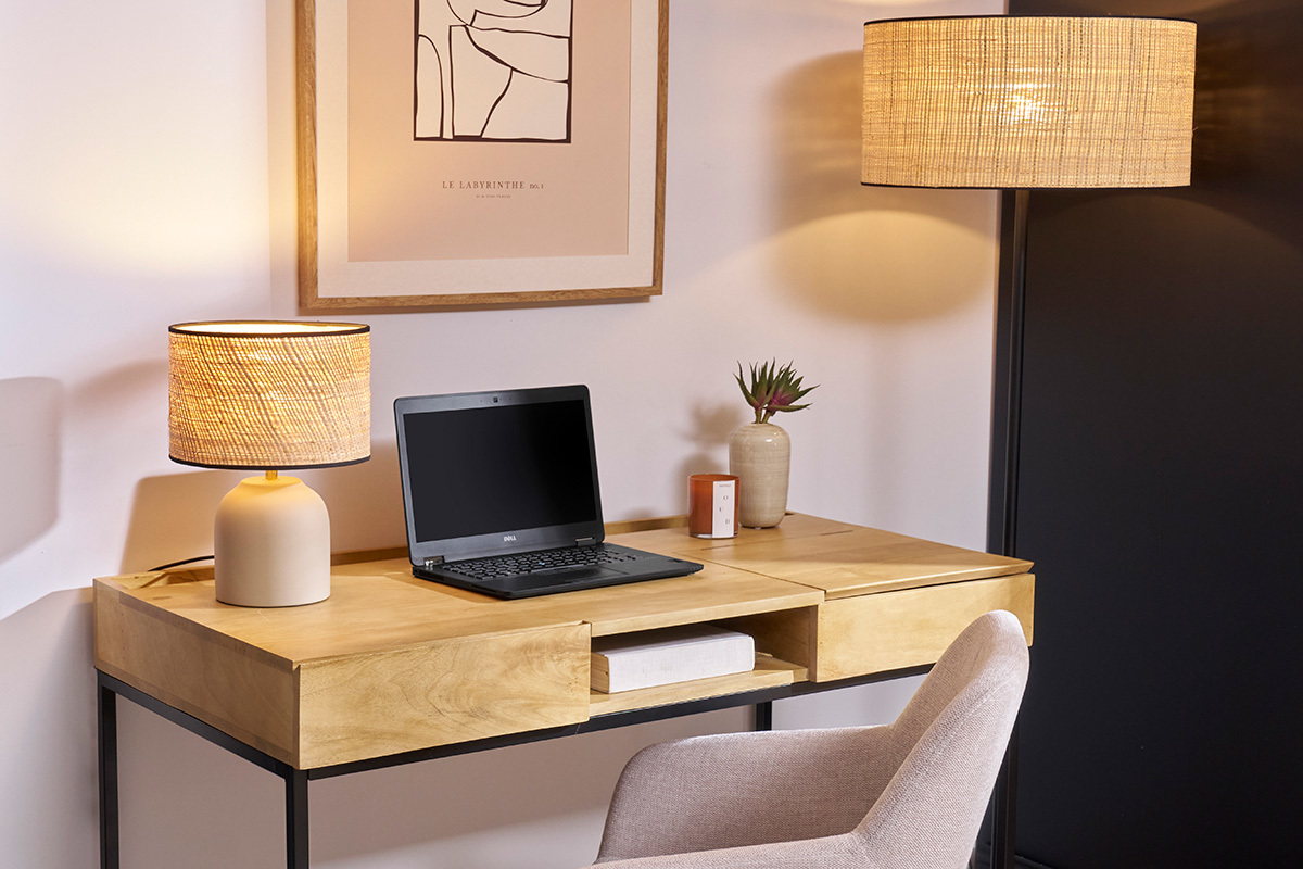 Design-Schreibtisch Industrie-Stil Mangobaum YPSTER