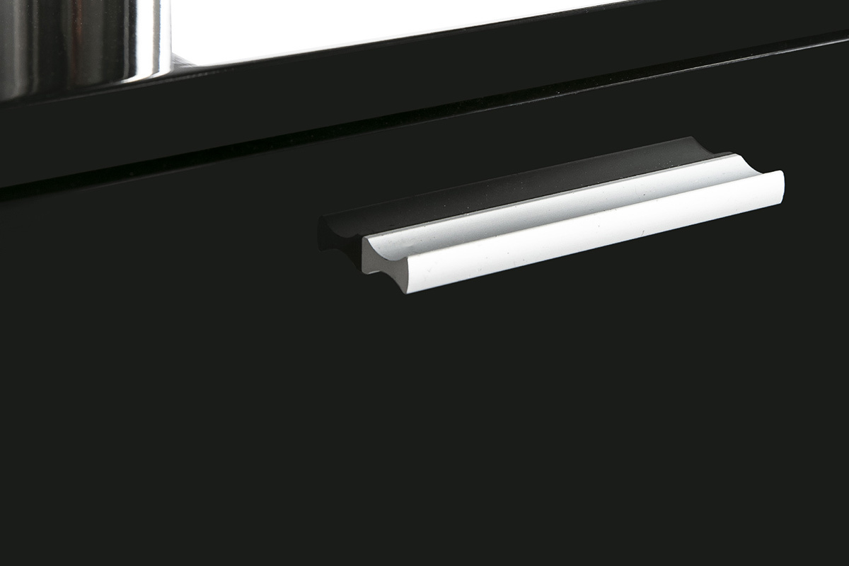 Design-Schreibtisch LEXI Schwarz, 2 Schubladen