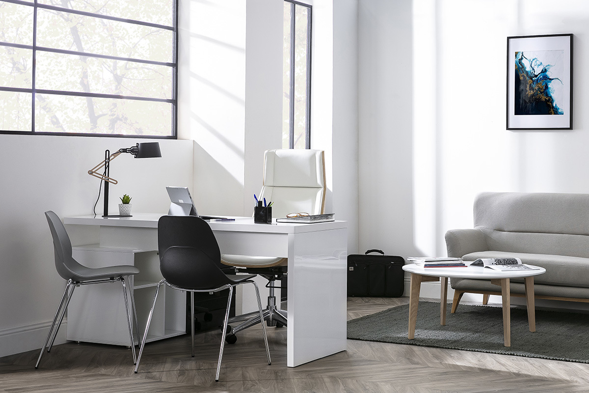 Design-Schreibtisch Maxi Schwarz und Wei�