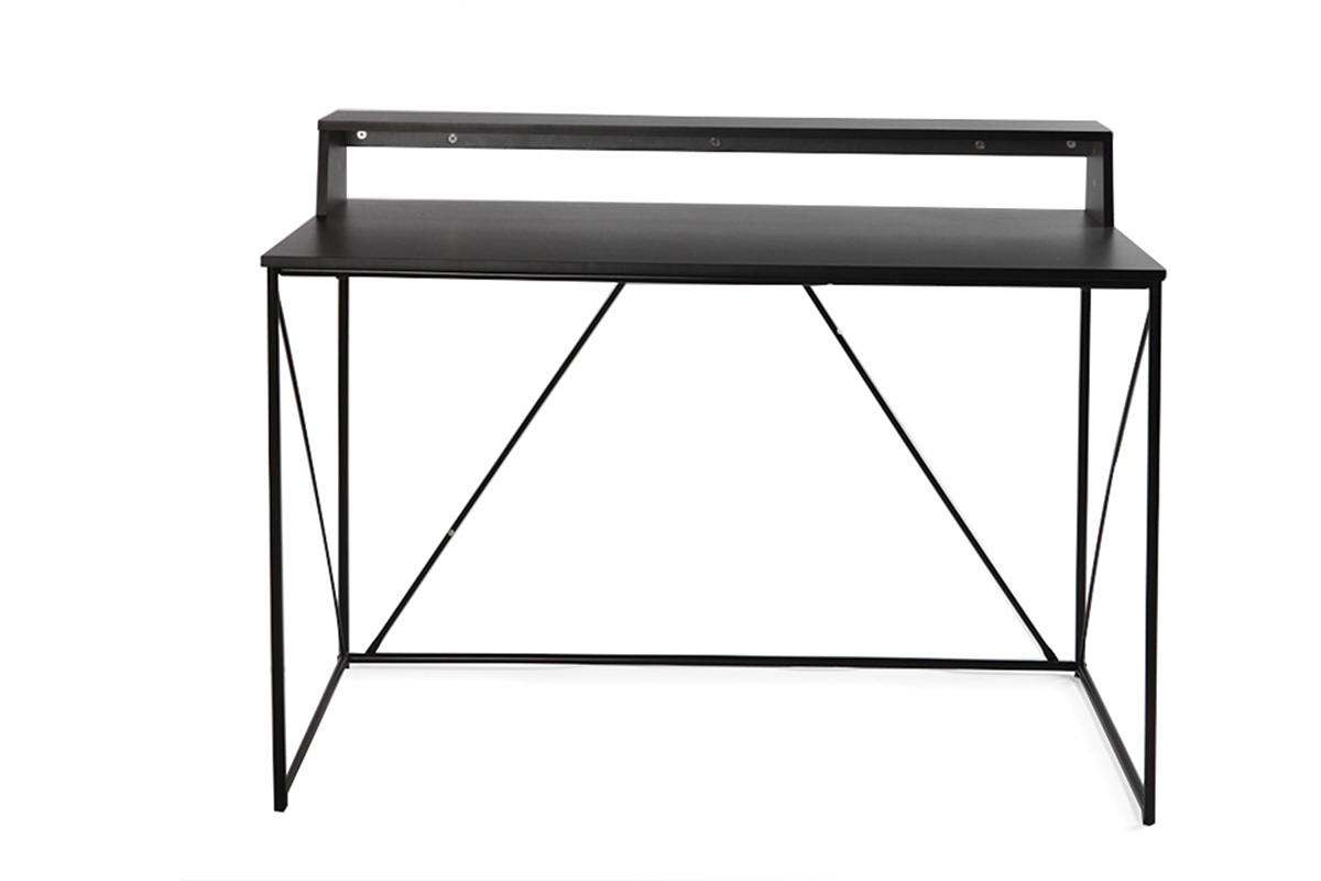 Design-Schreibtisch Metall Grau und Schwarz WALT