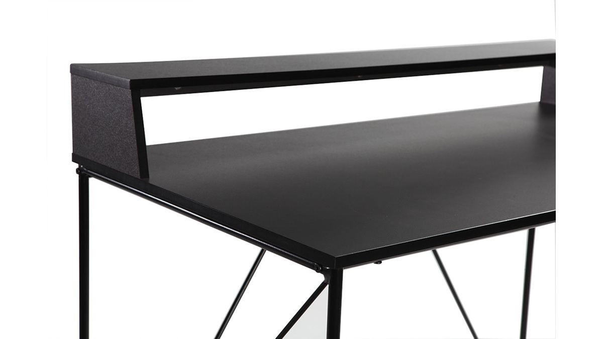 Design-Schreibtisch Metall Grau und Schwarz WALT