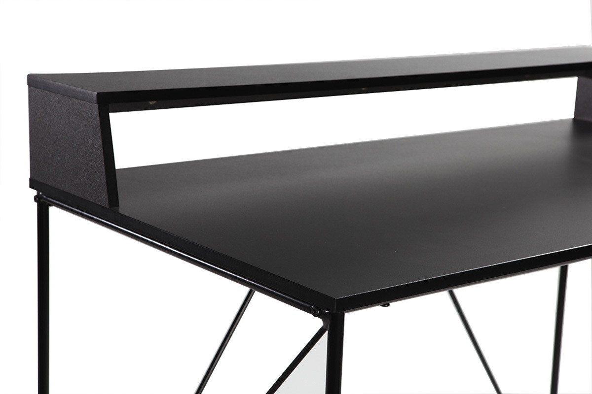 Design-Schreibtisch Metall Grau und Schwarz WALT
