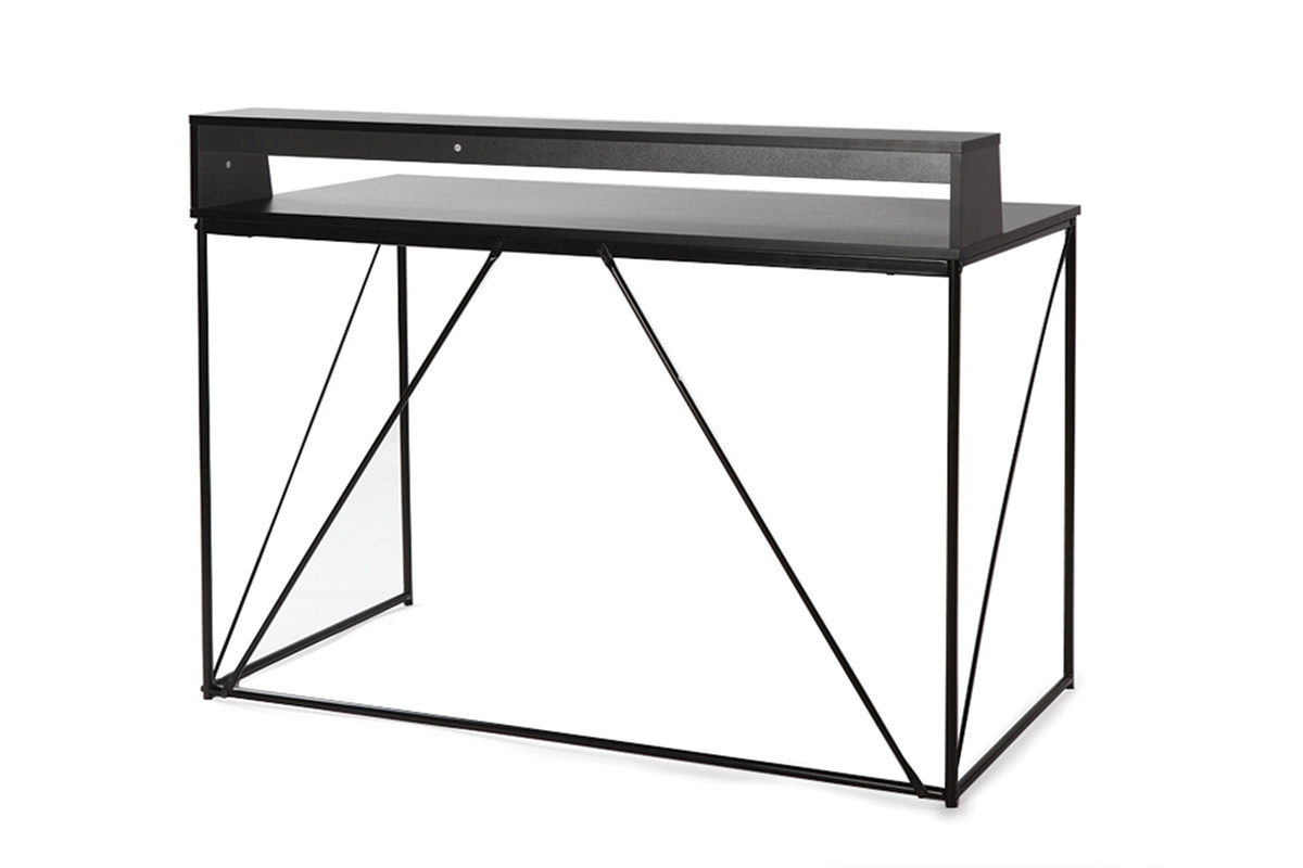 Design-Schreibtisch Metall Grau und Schwarz WALT