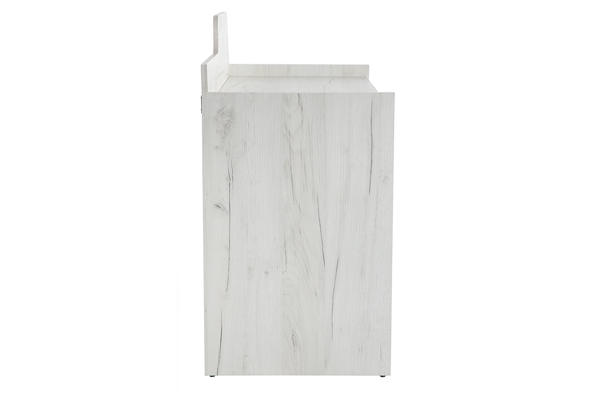 Design-Schreibtisch mit Aufbewahrungsf�chern Esche Wei� und Grau TOM