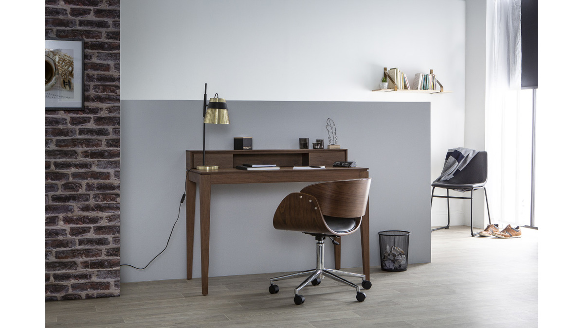Design-Schreibtisch mit Fächern aus Nussbaumholz SEKRET