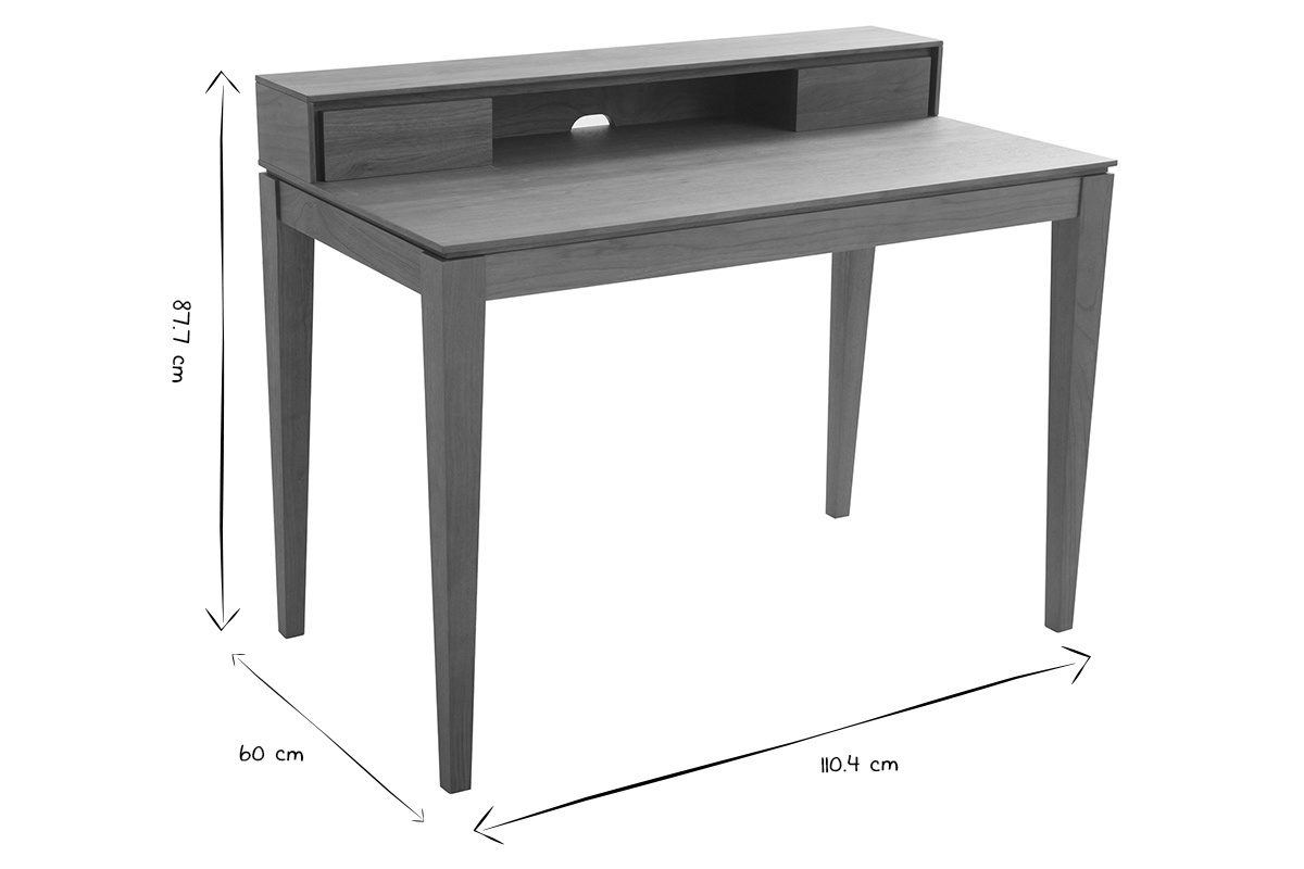 Design-Schreibtisch mit Fchern aus Nussbaumholz SEKRET