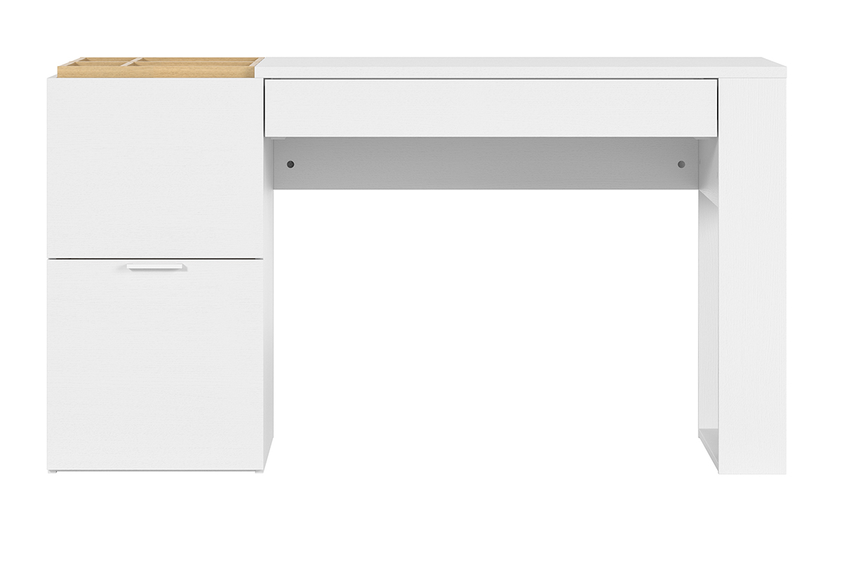 Design-Schreibtisch mit Schubladen wei und holzfarben 142 cm wei OCTAVE