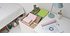 Design-Schreibtisch mit Schubladen weiß und holzfarben 142 cm weiß OCTAVE