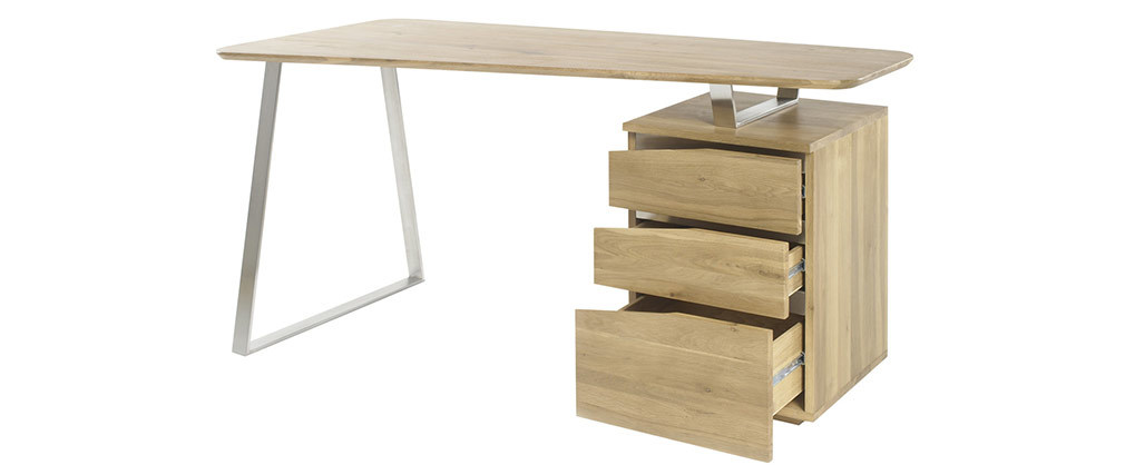 Design-Schreibtisch mit Stauraum Metall und Holz L150 JANIS