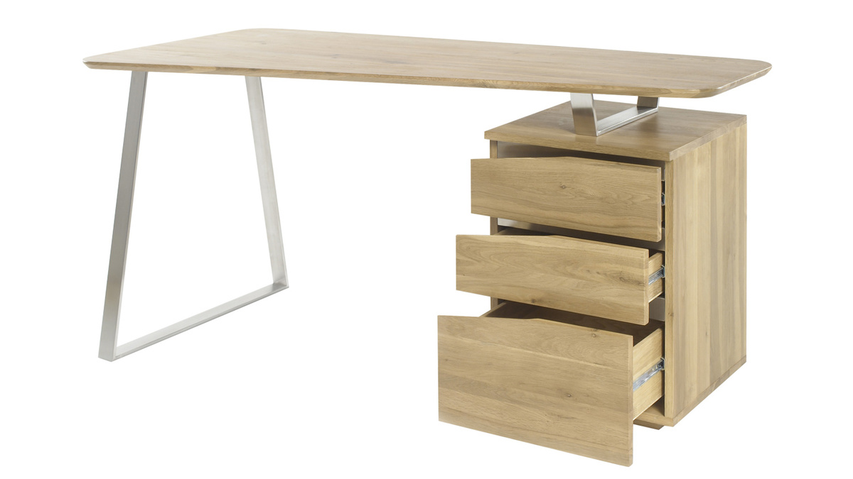 Design-Schreibtisch mit Stauraum Metall und Holz L150 JANIS