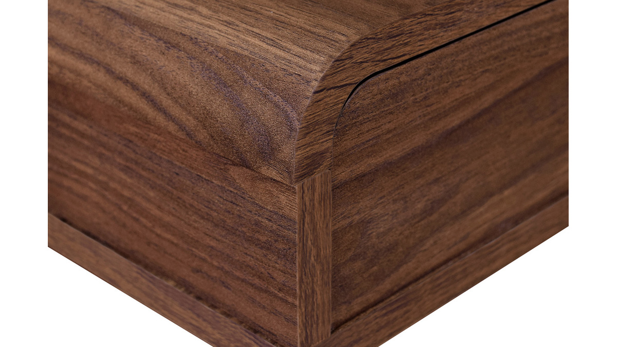 Design-Schreibtisch mit Tischplatte aus Holz und grau QUINT
