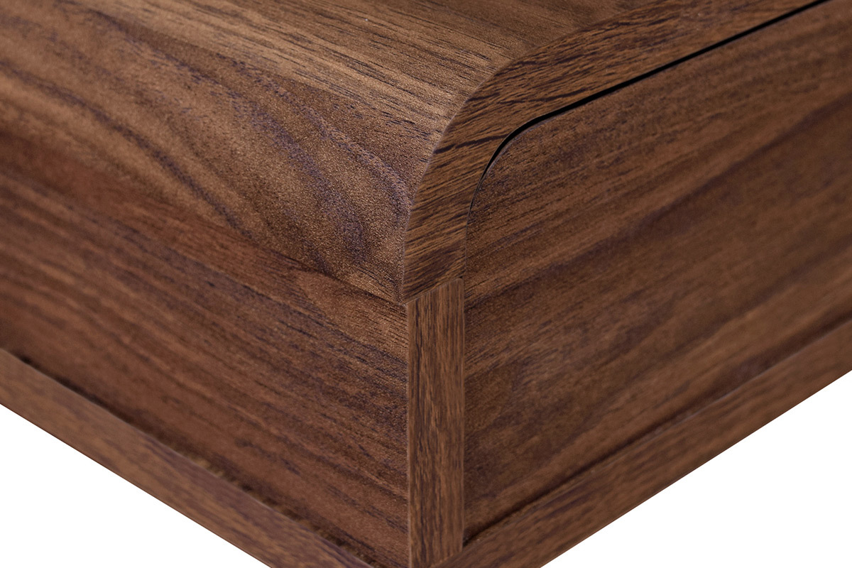 Design-Schreibtisch mit Tischplatte aus Holz und grau QUINT