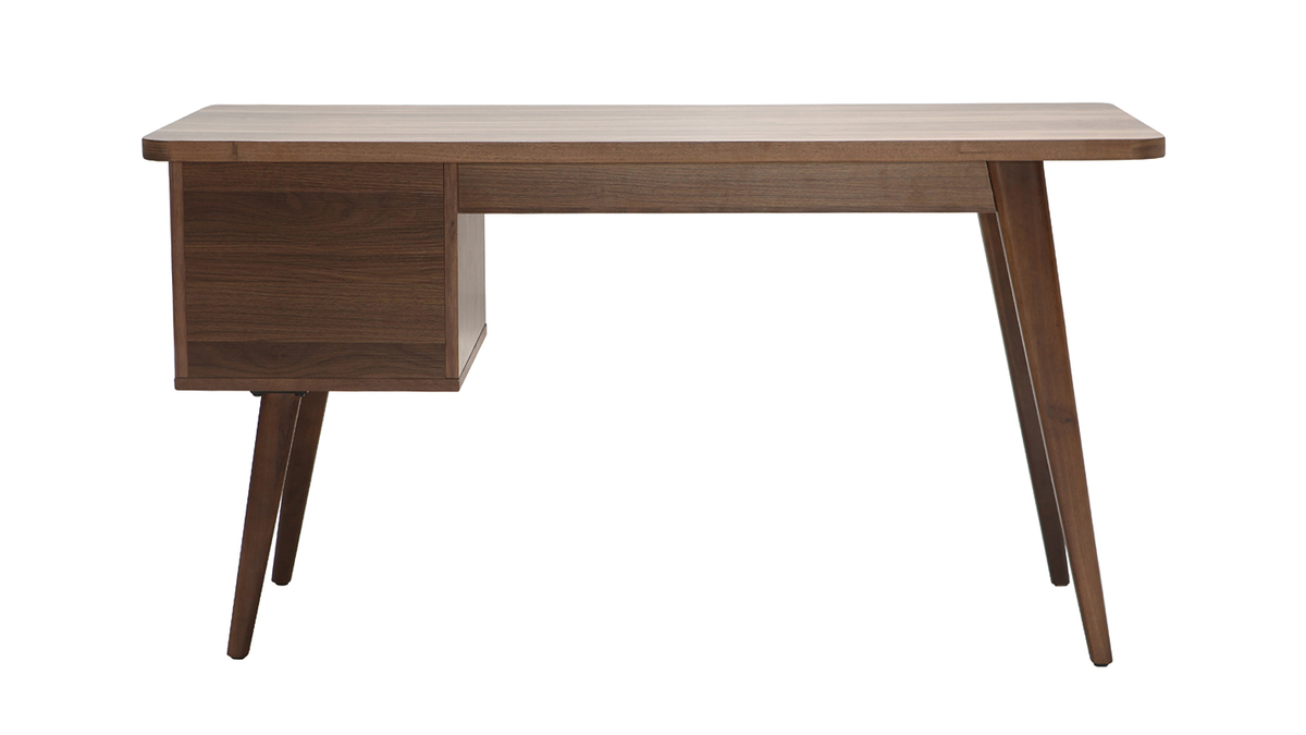 Design-Schreibtisch Nussbaum L140 cm FIFTIES