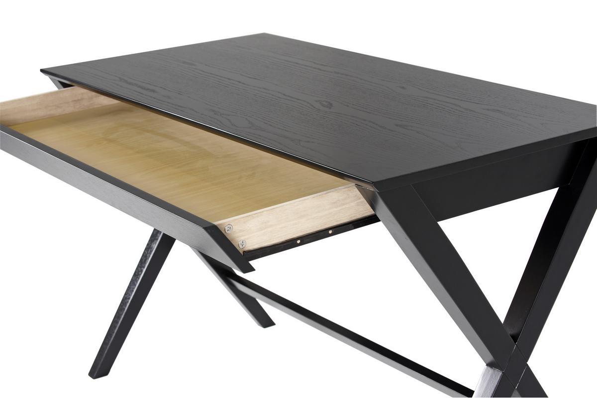 Design-Schreibtisch schwarz mit Schubfach B120 cm VICE