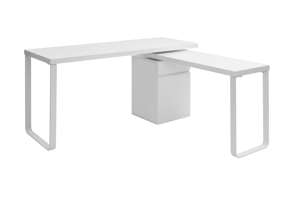 Design-Schreibtisch verstellbar Wei glnzend VOXY