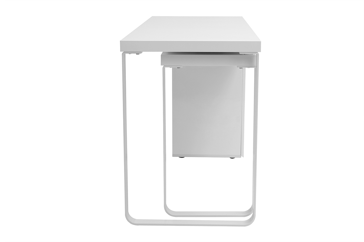 Design-Schreibtisch verstellbar Wei glnzend VOXY