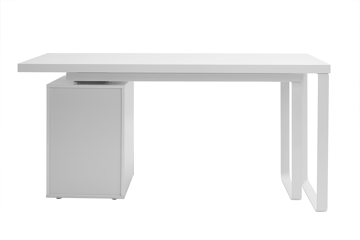 Design-Schreibtisch verstellbar Wei glnzend VOXY
