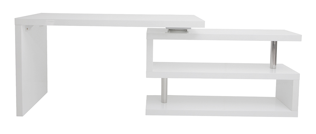 Design-Schreibtisch weiß lackiert verstellbar MAX - Miliboo