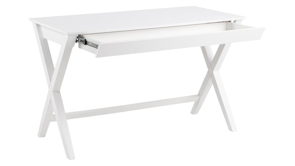 Design-Schreibtisch weiß mit Schubfach B120 cm VICE