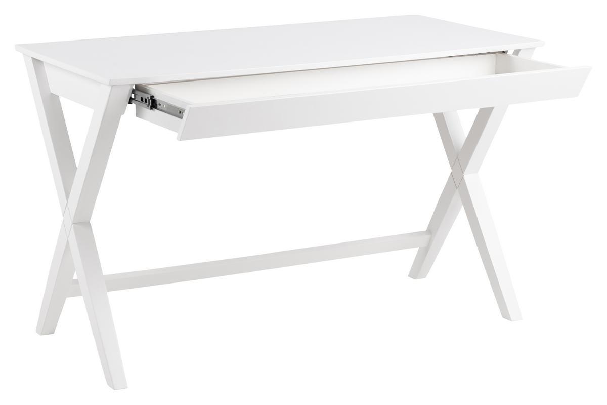 Design-Schreibtisch wei mit Schubfach B120 cm VICE